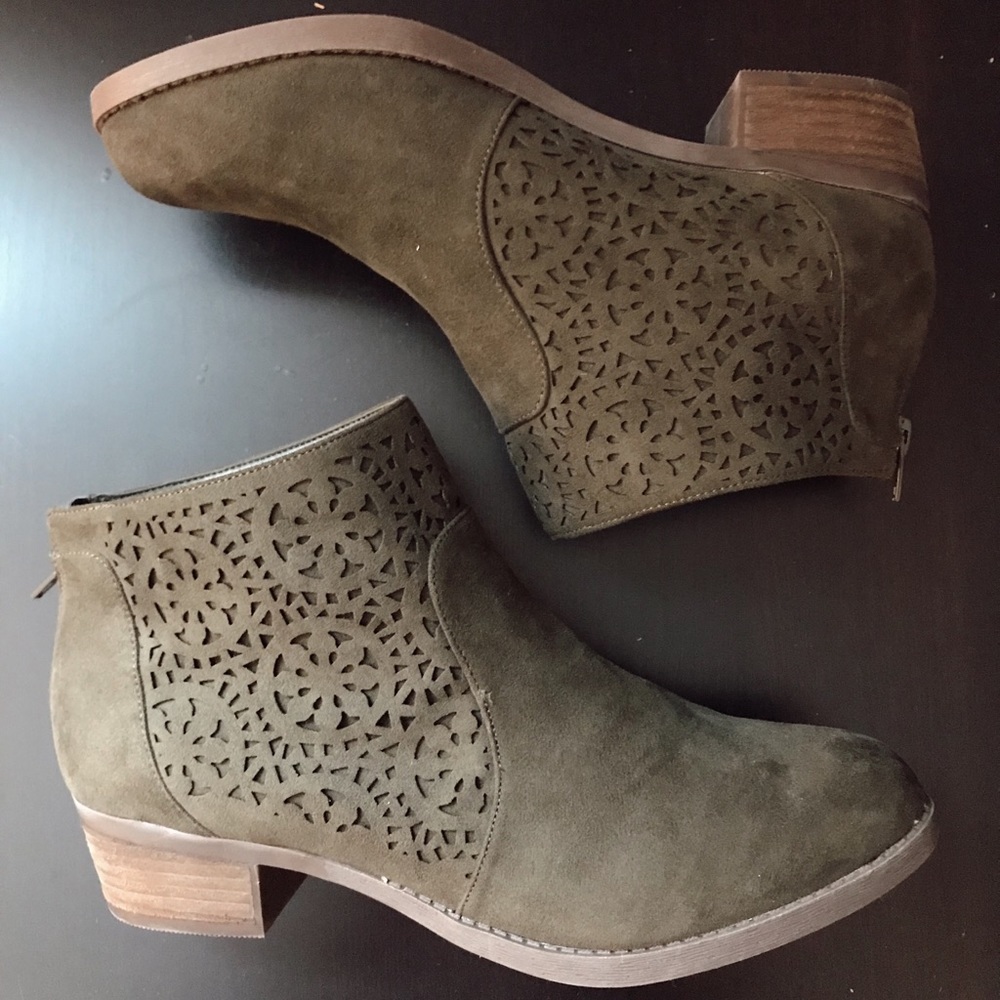 Olive Green Booties